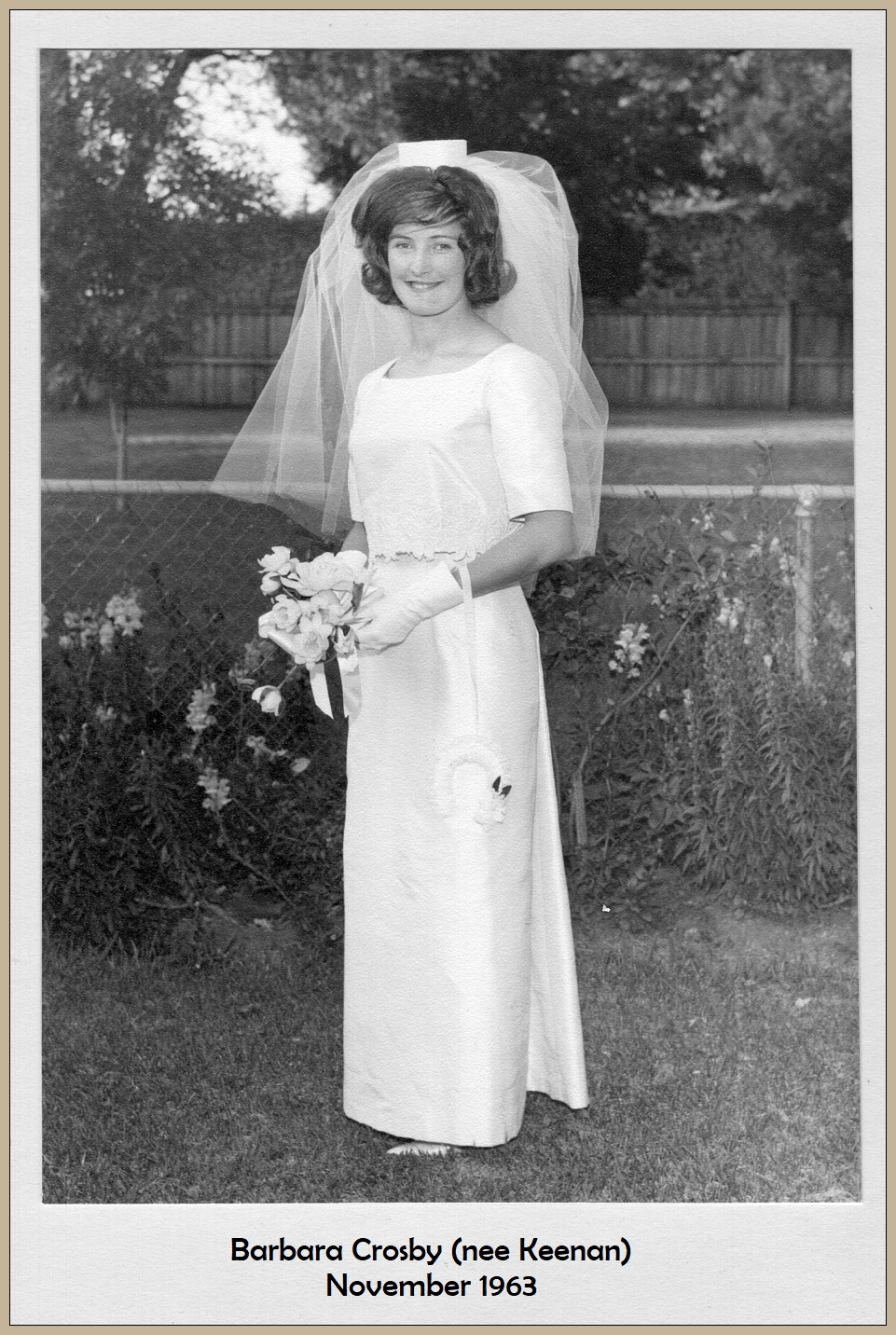 Barbara Keenan wedding day - by herself
